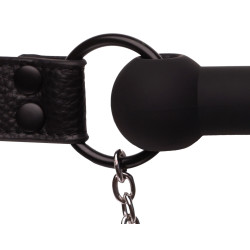 Ouch! Silicone Bâillon avec Pinces Tétons Nipple Gag Noir